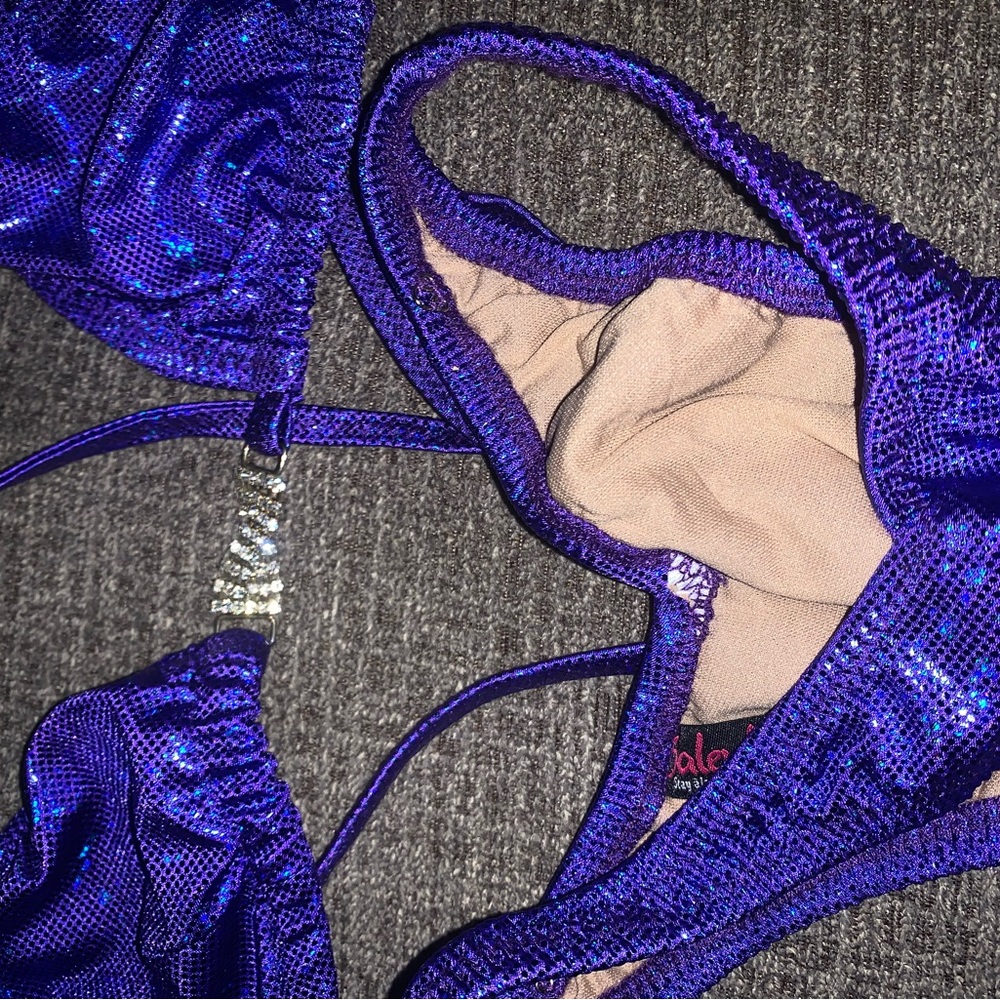 Figure or Physique Purple Sequin Bikini Set
